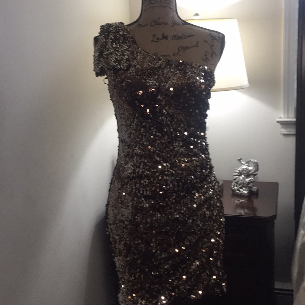 Party Mini Brown Sequence dress.